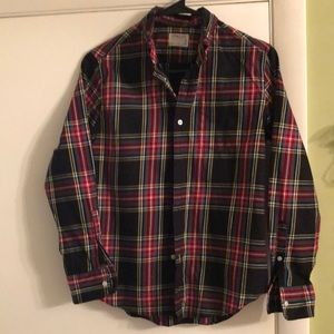 Crewcuts Holiday plaid button down Girls size 13